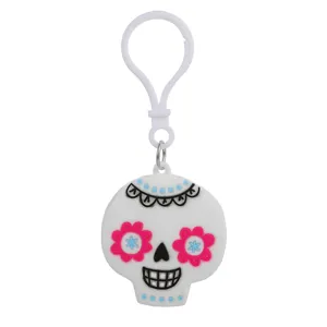 Leuke Halloween schedel sleutelhanger PVC oplichtende geest tas hanger auto gehecht cadeau