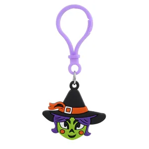 Leuke tekenfilm heks PVC sleutelhanger Halloween sleutelring tas auto hanger accessoire detail