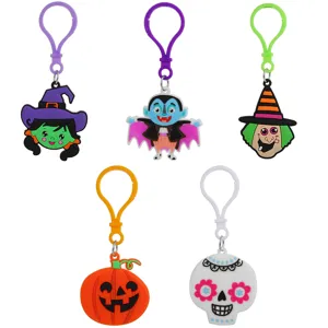 Halloween sleutelhanger schattige cartoon PVC zacht rubber geest heks pompoen hanger auto ring