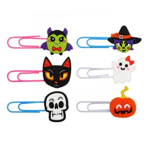 Halloween paperclips schattige tekenfilm geest pompoen PVC zacht rubber boekenlegger set
