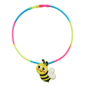 Bunte Silikon Cartoon Biene Halskette fuer Kinder niedlich lustiges Spielzeug Geschenk
