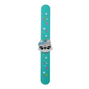Bracciale slap gatto simpatico con stelle colorate dettaglio, giocattolo in silicone per bambini