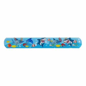 Ocean animal print PVC slap bracelet cartoon shark children toy party favor gift cute wristband
