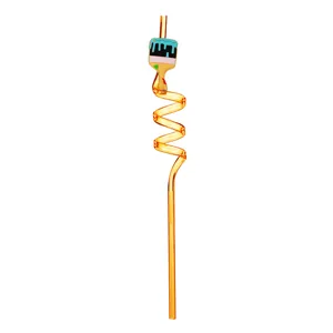 Lindo sorbete espiral de plástico con pincel creativo, detalle de novedad para fiesta.