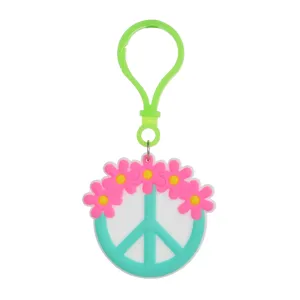Porte-clés hippie vintage bohème en caoutchouc souple PVC pour clés de voiture et décoration.