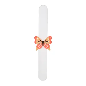 Joli bracelet slap papillon de dessin animé pour enfants, bracelet claque insecte jouet mignon