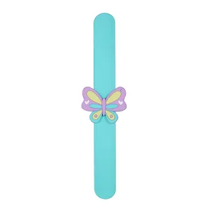 Joli bracelet slap papillon dessin animé silicone snap poignet enfant jouet cadeau