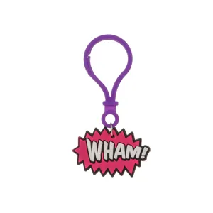 Porte-clés PVC style bande dessinée WHAM exclamation mignon pendentif de sac cadeau.