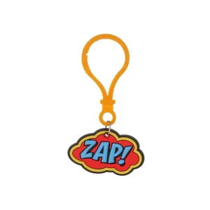 Porte-clés bulle de parole ZAP en époxy PVC pour enfants pendentif de sac mignon