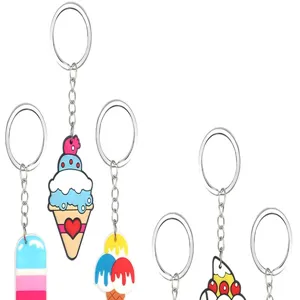 Portachiavi gelato carino PVC cartone animato ghiacciolo ciondolo per chiavi auto