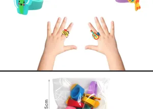 Mexikanische PVC weiche Gummi Cartoon Ringe Set für Kinder, süße Kaktus und Gitarre Spielzeug.
