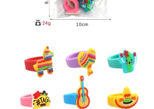 Kinder mexikanische PVC weichgummi Ringe Set, farbige Party Spielzeug Geschenke für Kinder, süß.