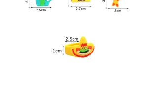 Mexikanischer PVC weicher Gummi Ring Spielzeug süße Cartoon Kaktus Hut Gitarre Charms
