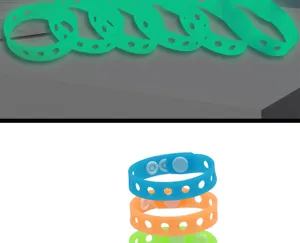 Bracelet en silicone troué lumineux DIY charms chaussure bracelet fête cadeau bracelet déco