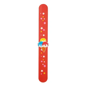 Joli bracelet slap en silicone pour enfants avec etoiles et pendentif glace 3D