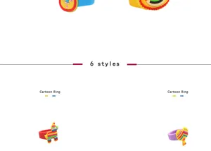 Mexikanische Party Cartoon PVC weiche Gummi Ring Kinder Spielzeug niedliche Tiermotive Schmuck