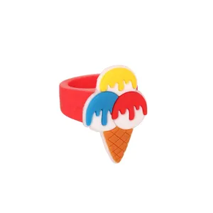 Anello in morbida gomma PVC gelato cartone animato bambini giocattolo colorato bello regalo