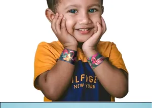 Bracelets slap flamants roses hawaïens pour enfants, bracelets plantes été jouets de fête.