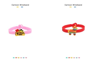 Bracciale in gomma morbida PVC per bambini con ciondoli taco e piñata per regali di festa.