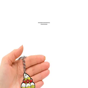 Simpatico portachiavi gelato cartone animato accessorio PVC morbido per chiavi.