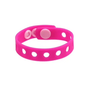 Bracelet en silicone troue DIY breloques bracelet rose sangle en caoutchouc accessoires bijoux