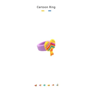 Niedlicher Cartoon Maracas Silikonring für Kinder, buntes PVC Weichgummi Spielzeug Ring Geschenk.