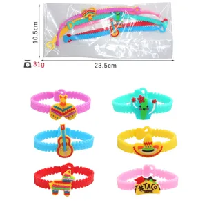 Stile messicano bambini cartone animato PVC braccialetto gomma morbida, giocattolo.