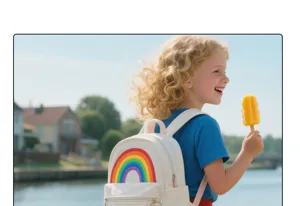 Bambini bianco arcobaleno zaino simpatico borsa scuola viaggio all'aperto uso quotidiano