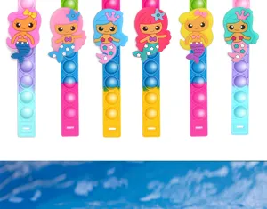 Braccialetto sensoriale in silicone sirena push pop bolla giocattolo antistress per bambini.