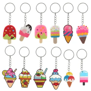 Portachiavi con Gelato a Cartoni Animati Creativo Carino PVC Epossidico Anello Chiave Auto Ciondolo Borsa Moda Accessori Chiave Regalo
