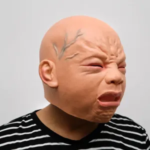 Halloween crying baby mask latex creepy funny novelty face mask for party costume props