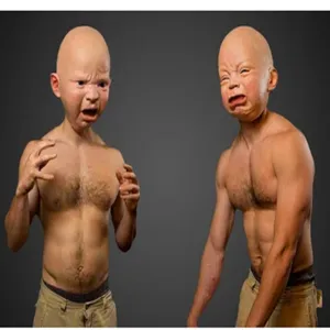 Halloween Funny Baby Crying Face Mask Creepy Latex Headgear Horror Costume Party Props Full Head Mask