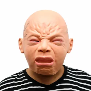 Halloween creepy crying baby mask funny latex face cover for party cosplay costume props