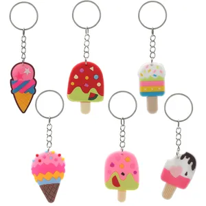 Simpatici portachiavi in PVC gelato cartone animato colorati ciondoli per borse chiavi.