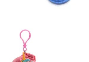 Vue détaillée de la brosse à cheveux pliante miroir dessin animé licorne avec crochet rose