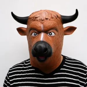 Halloween Latex Stier Maske Tier Kopf Kostüm Party Verkleidung Requisiten für Erwachsene