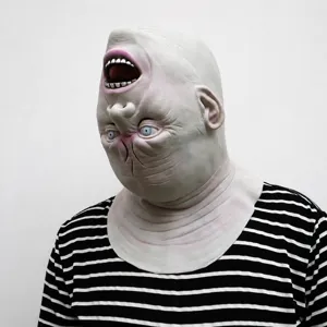 Halloween creepy inverted head alien latex mask scary zombie ghost house monster cosplay prop