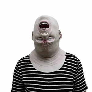 Halloween horror alien upside down head latex mask for creepy costume party props and events