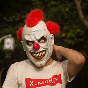Halloween scary clown mask creepy latex headgear for party masquerade events and cosplay.