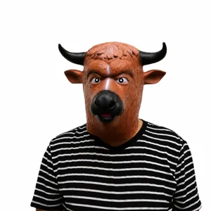 Halloween Stier Dämon Latex Maske realistisches Tier Kopfbedeckung Kostüm Party Zubehör