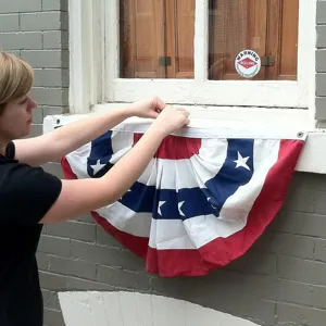 Bandera Americana Plisada de Abanico Decoración Patriótica del Día de la Independencia