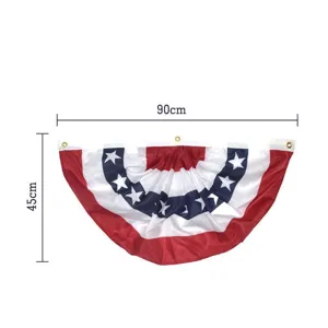 Bandera de abanico estadounidense 90x45cm estandarte patriótico de estrellas para fiesta