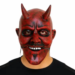 Halloween rode duivel masker cosplay eng demon hoofdtooi feest kostuum rekwisiet