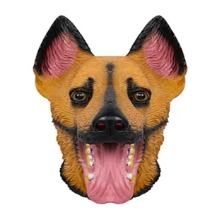 Deutscher Schäferhund Latex Maske Detail, realistische Wolfshund Kostüm Kopfbedeckung Party.