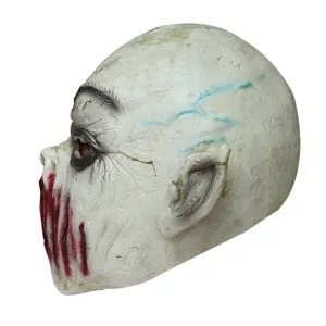 Spettrale maschera in lattice da zombie senza bocca per festa di Halloween e costume.