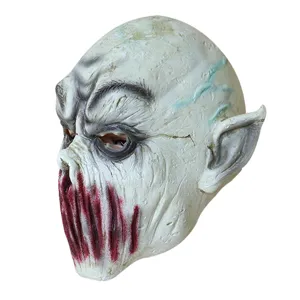 Halloween orrore senza bocca zombi maschera in lattice viso completo spaventoso festa oggetto