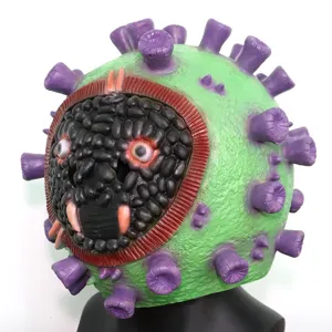 Halloween scary virus latex mask headgear for costume party novelty spooky cosplay props.
