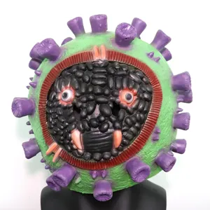 Halloween novelty latex coronavirus mask, funny horror headgear for party costume props.