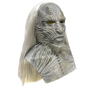 Halloween horror latex mask white walker zombie headgear creepy costume party prop evil demon
