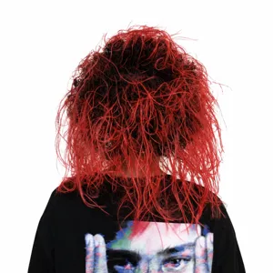 Halloween red messy wig horror cosplay mask scary party costume headwear for adults.